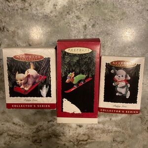 3 dog Keepsake Ornaments